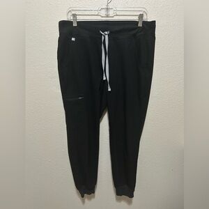 Figs Zamora Jogger Scrub Pants Size Medium Petite Black Nurses Healthcare
